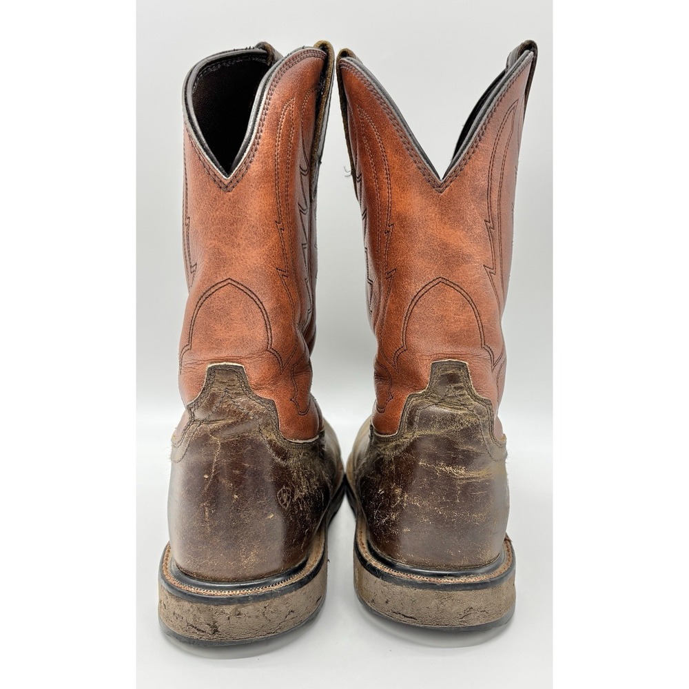 Ariat Men's Western Work Boots‎ Brown Leather Square Toe Size 12D Distressed - Picture 8 of 10